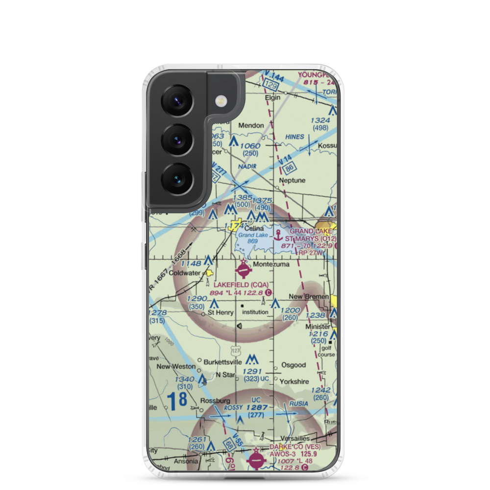 Lakefield Airport (CQA) VFR Sectional Samsung Case Samsung Galaxy S22 model shown