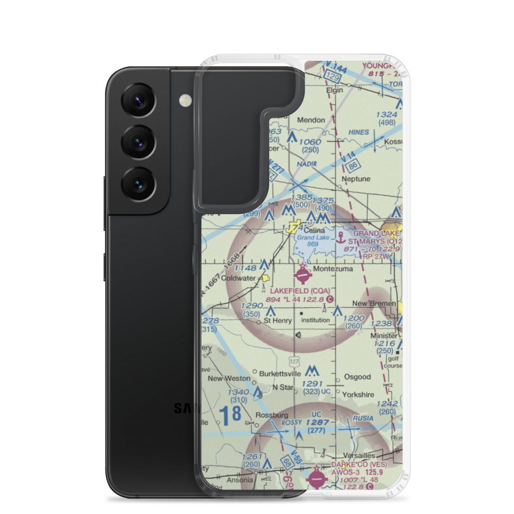 Lakefield Airport (CQA) VFR Sectional Samsung Case Samsung Galaxy S22 model shown