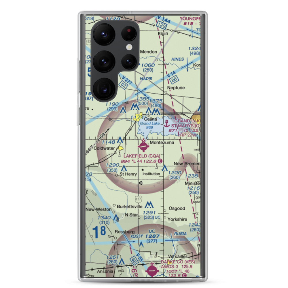 Lakefield Airport (CQA) VFR Sectional Samsung Case Samsung Galaxy S22 Ultra model shown