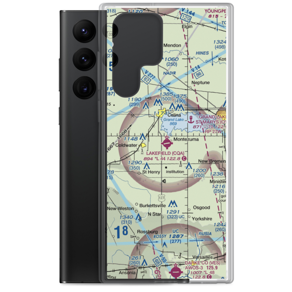 Lakefield Airport (CQA) VFR Sectional Samsung Case Samsung Galaxy S22 Ultra model shown