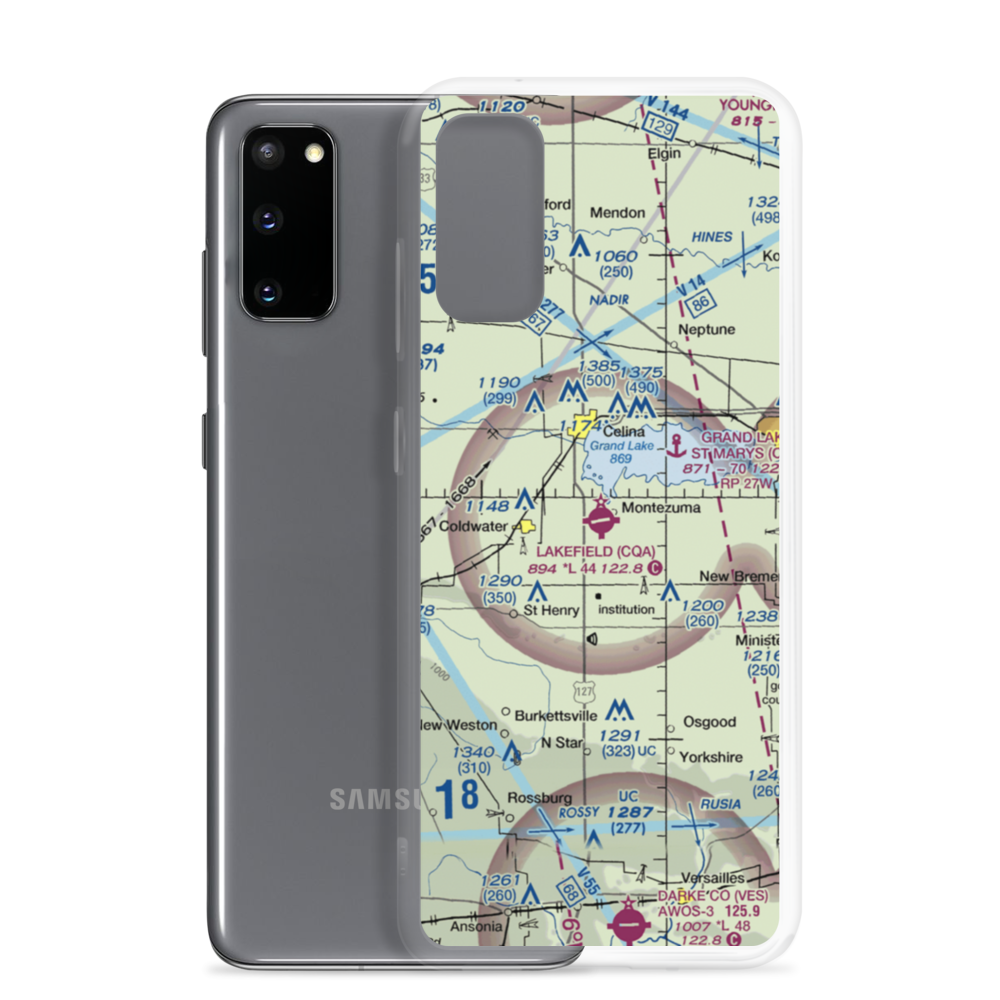 Lakefield Airport (CQA) VFR Sectional Samsung Case Samsung Galaxy S20 model shown