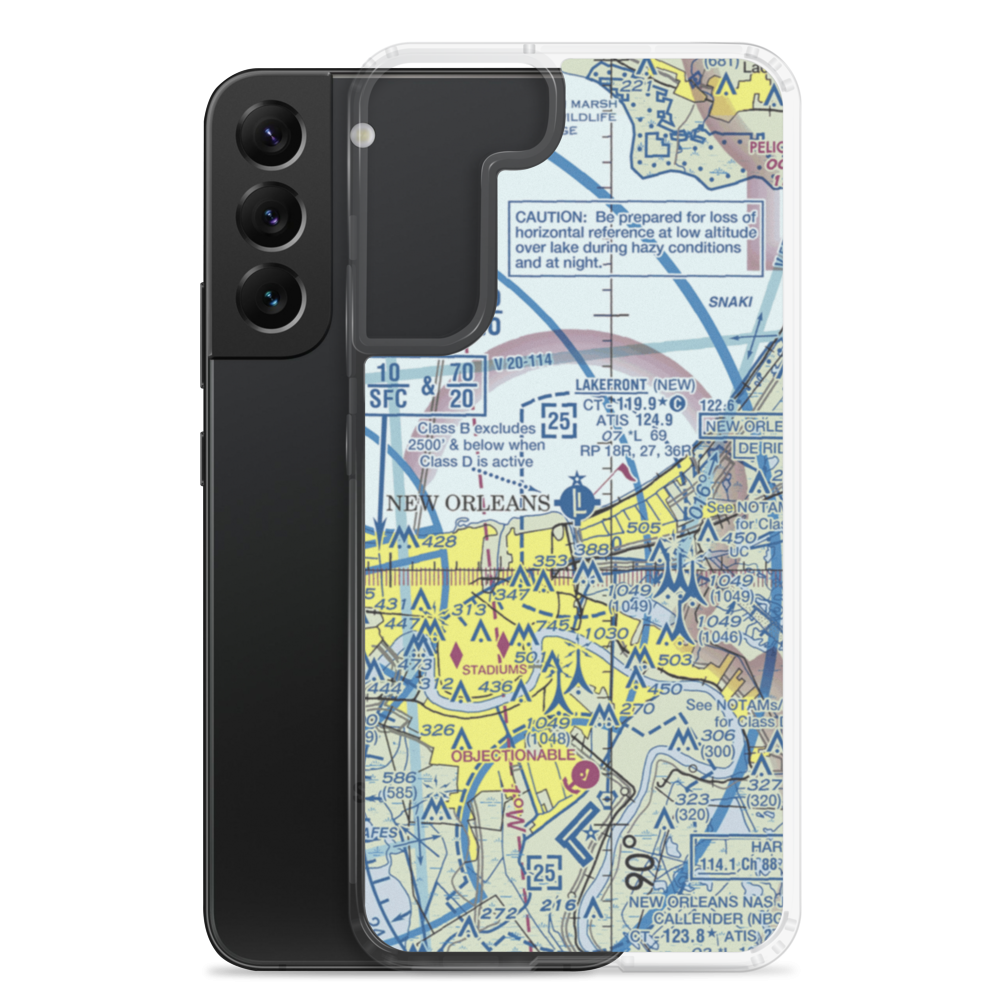 Lakefront Airport (NEW) VFR Sectional Samsung Case Samsung Galaxy S22 Plus model shown