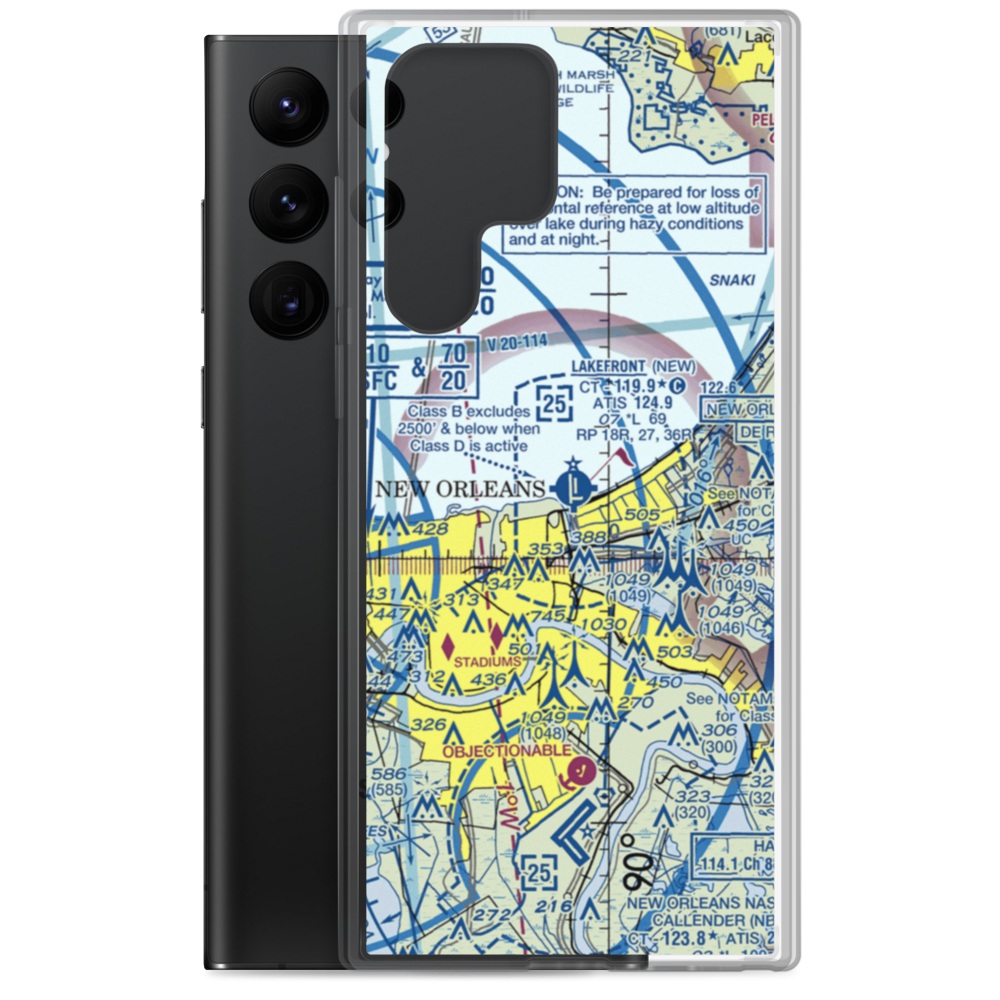 Lakefront Airport (NEW) VFR Sectional Samsung Case Samsung Galaxy S22 Ultra model shown