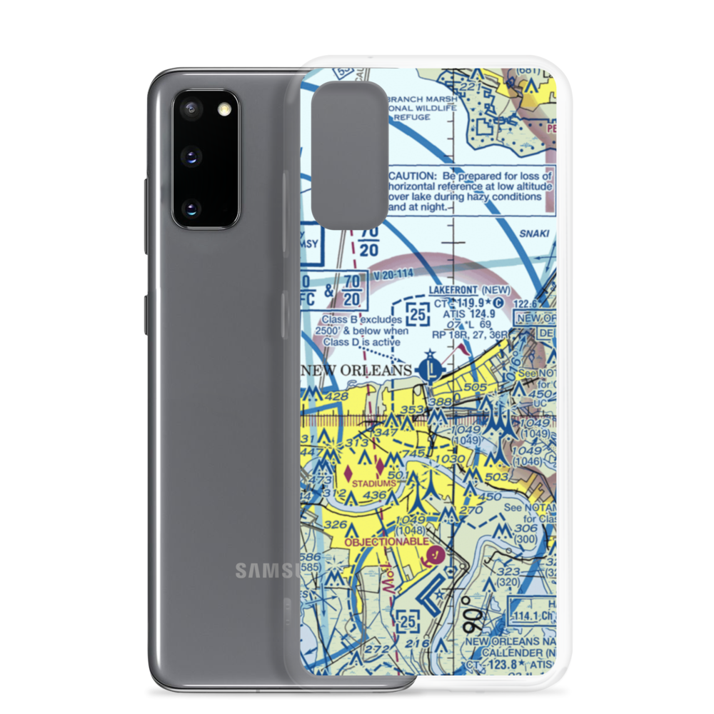 Lakefront Airport (NEW) VFR Sectional Samsung Case Samsung Galaxy S20 model shown
