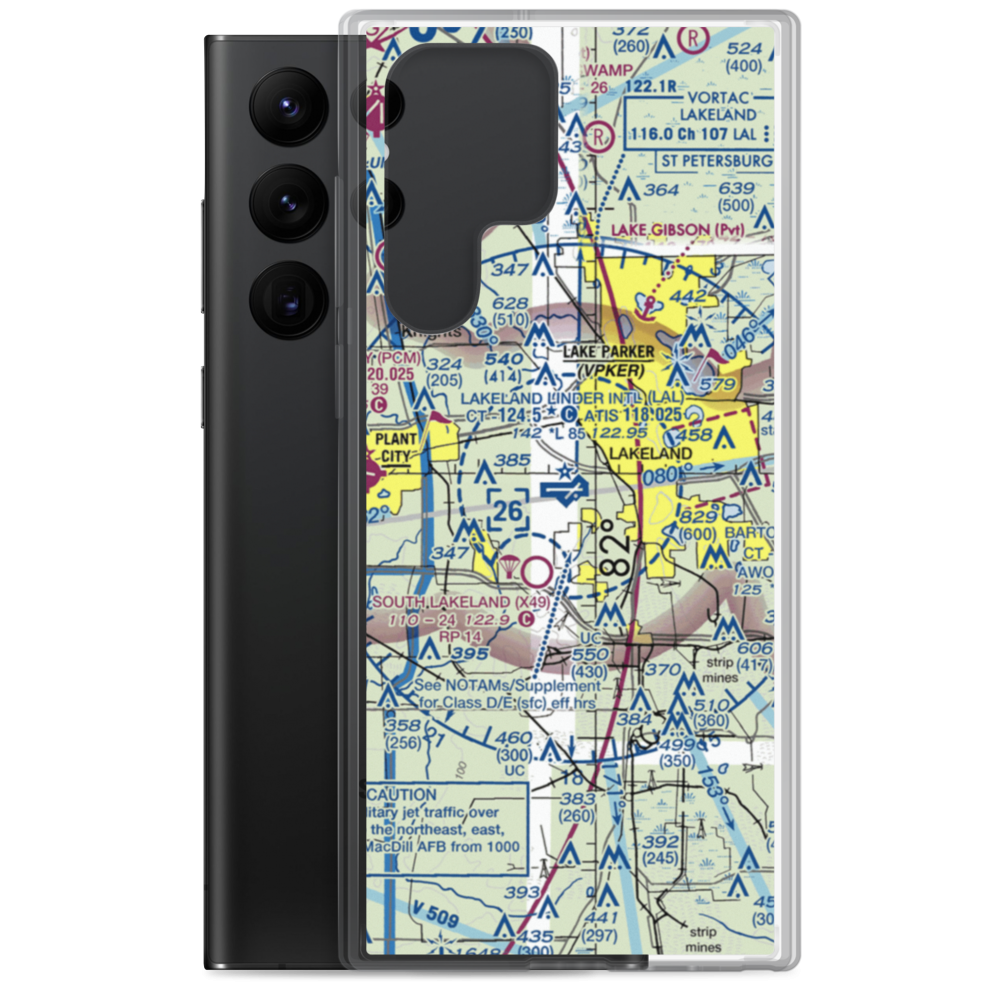 Lakeland Linder International Airport (LAL) VFR Sectional Samsung Case Samsung Galaxy S22 Ultra model shown