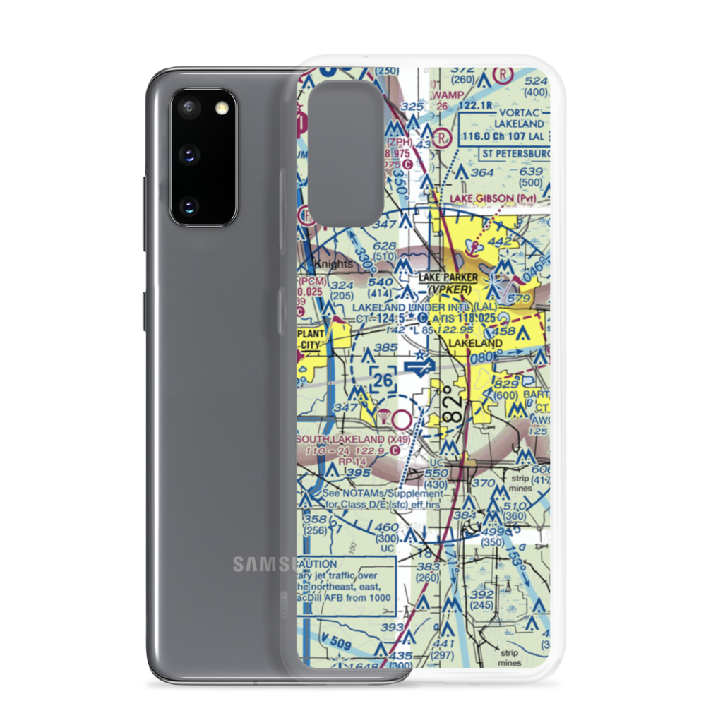 Lakeland Linder International Airport (LAL) VFR Sectional Samsung Case Samsung Galaxy S20 model shown