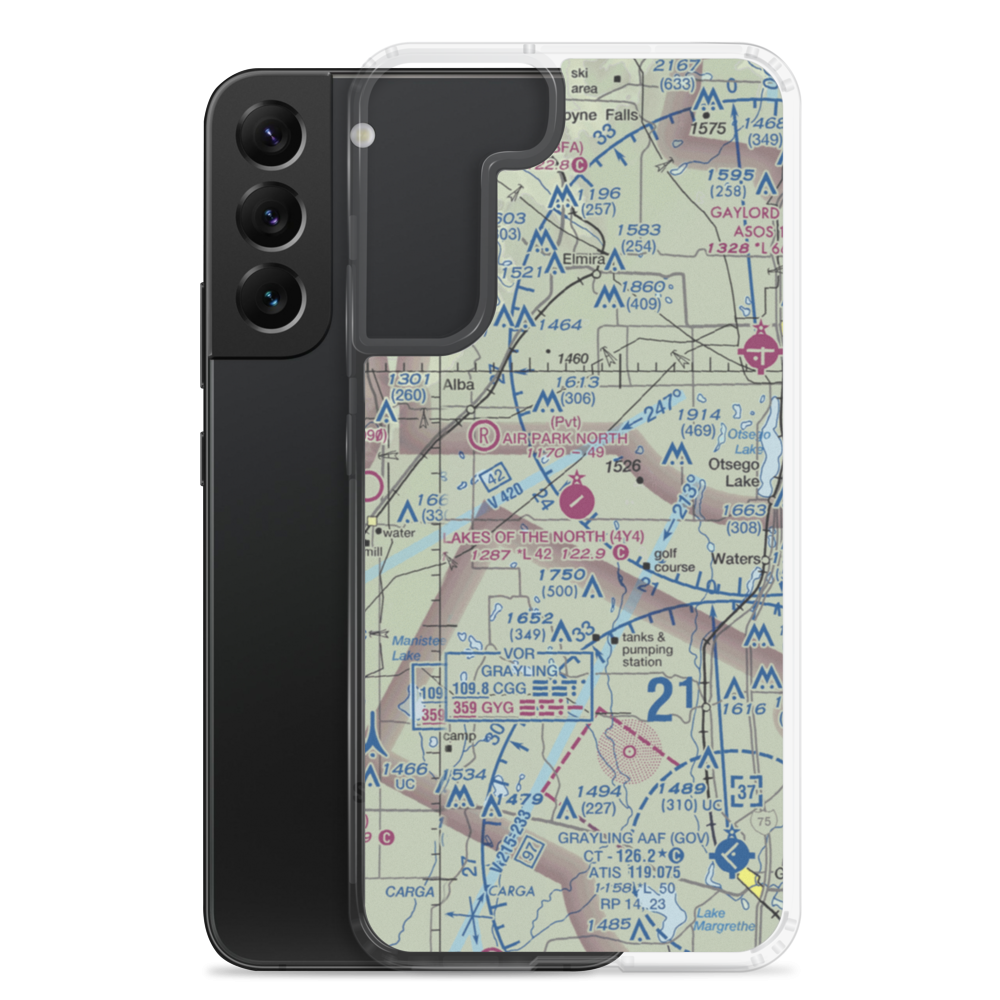Lakes of the North Airport (4Y4) VFR Sectional Samsung Case Samsung Galaxy S22 Plus model shown