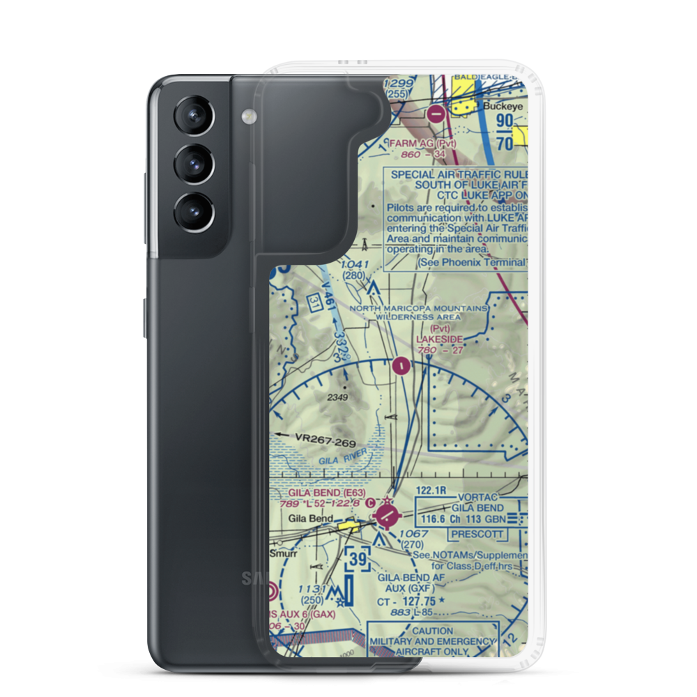 Lakeside Airpark (AZ05) VFR Sectional Samsung Case Samsung Galaxy S21 model shown