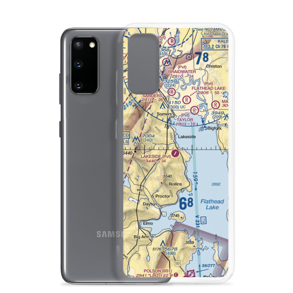 Lakeside Airport (MT03) VFR Sectional Samsung Case Samsung Galaxy S20 model shown
