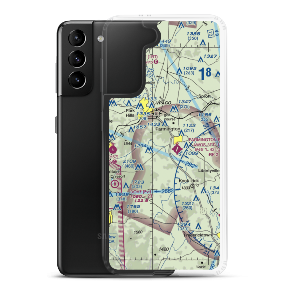 Lakeside Airport (MU65) VFR Sectional Samsung Case Samsung Galaxy S21 Plus model shown
