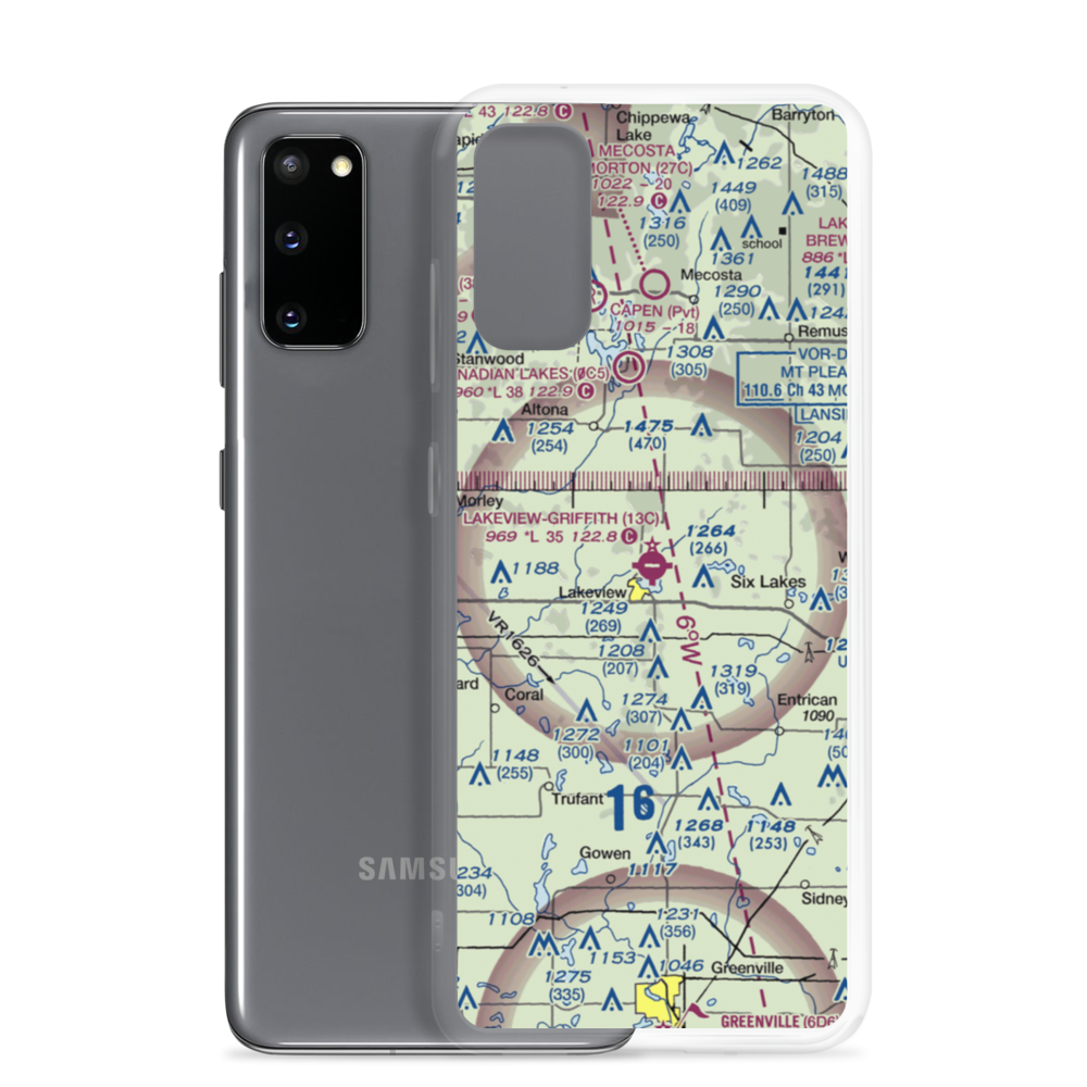 Lakeview-Airport-Griffith Field (13C) VFR Sectional Samsung Case Samsung Galaxy S20 model shown