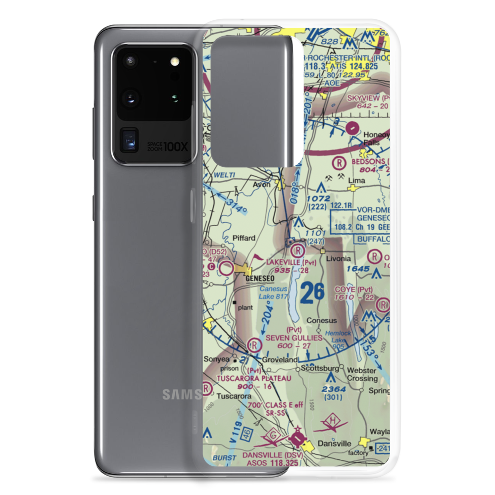 Lakeville Airport (NY15) VFR Sectional Samsung Case Samsung Galaxy S20 Ultra model shown