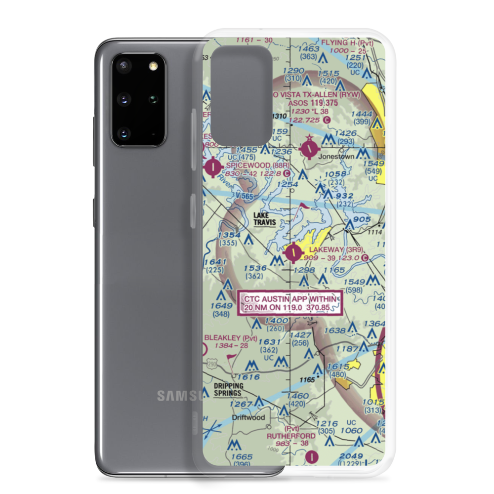 Lakeway Airpark (3R9) VFR Sectional Samsung Case Samsung Galaxy S20 Plus model shown