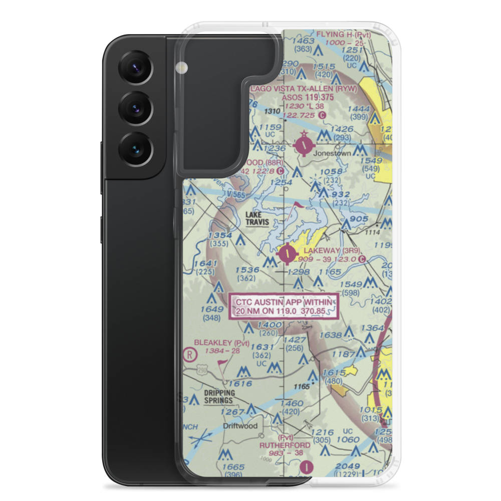 Lakeway Airpark (3R9) VFR Sectional Samsung Case Samsung Galaxy S22 Plus model shown