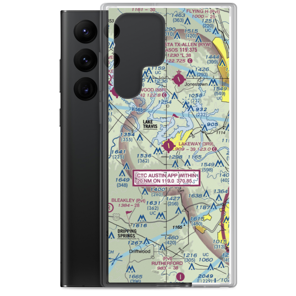 Lakeway Airpark (3R9) VFR Sectional Samsung Case Samsung Galaxy S22 Ultra model shown
