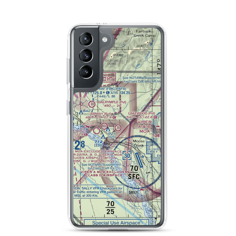 Lakewood Airport (78AA) VFR Sectional Samsung Case Samsung Galaxy S21 model shown