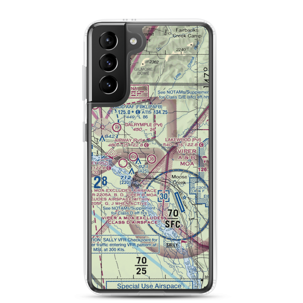 Lakewood Airport (78AA) VFR Sectional Samsung Case Samsung Galaxy S21 Plus model shown