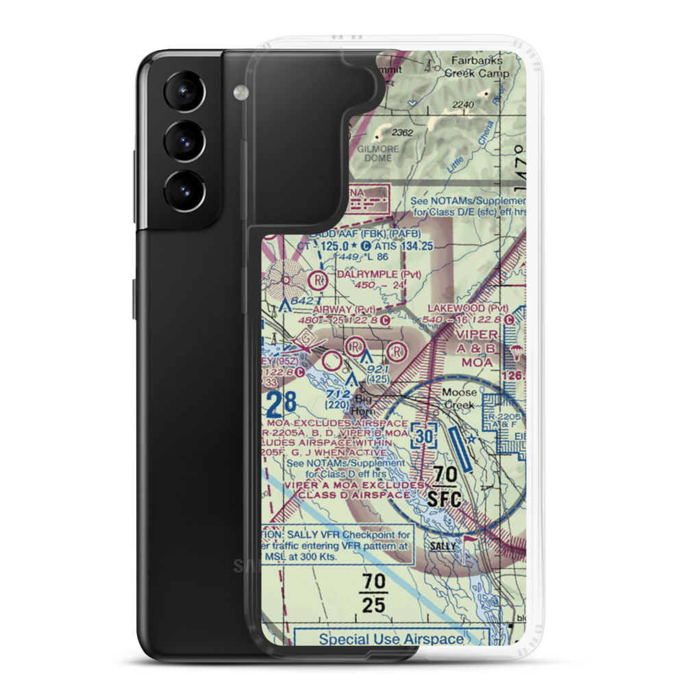 Lakewood Airport (78AA) VFR Sectional Samsung Case Samsung Galaxy S21 Plus model shown