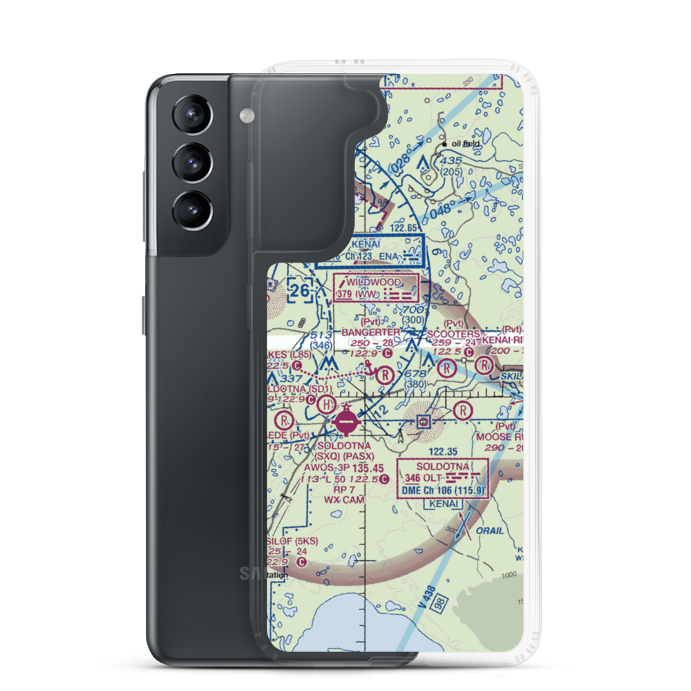 Lakewood Airstrip (53AK) VFR Sectional Samsung Case Samsung Galaxy S21 model shown