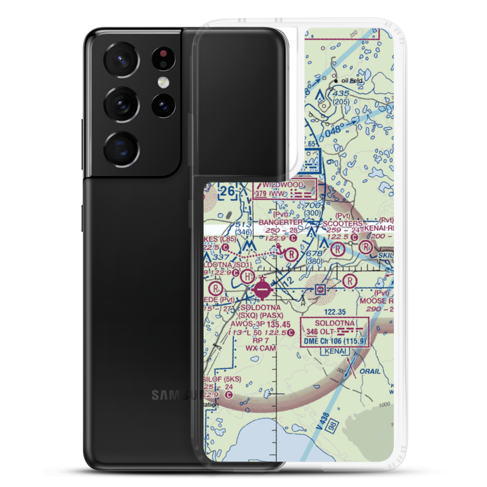 Lakewood Airstrip (53AK) VFR Sectional Samsung Case Samsung Galaxy S21 Ultra model shown