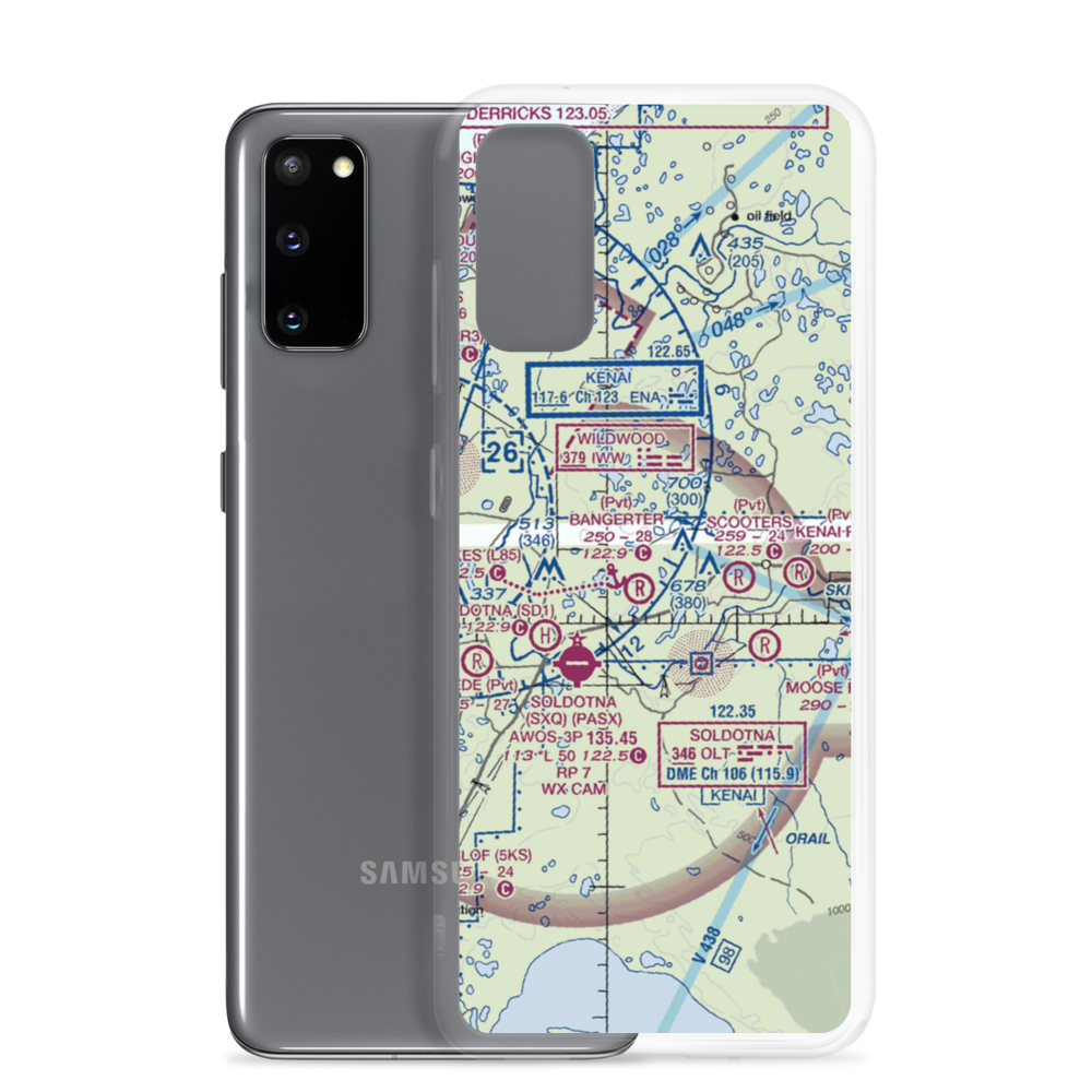 Lakewood Airstrip (53AK) VFR Sectional Samsung Case Samsung Galaxy S20 model shown