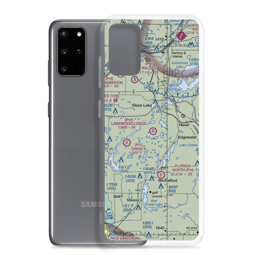 Lakewood Lodge Airport (14WS) VFR Sectional Samsung Case Samsung Galaxy S20 Plus model shown