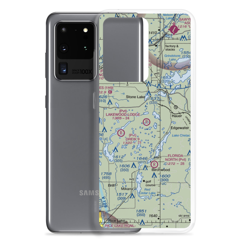 Lakewood Lodge Airport (14WS) VFR Sectional Samsung Case Samsung Galaxy S20 Ultra model shown