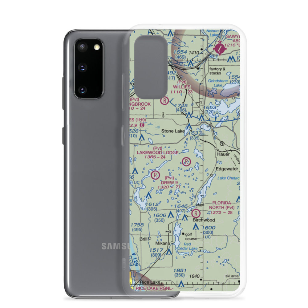 Lakewood Lodge Airport (14WS) VFR Sectional Samsung Case Samsung Galaxy S20 model shown
