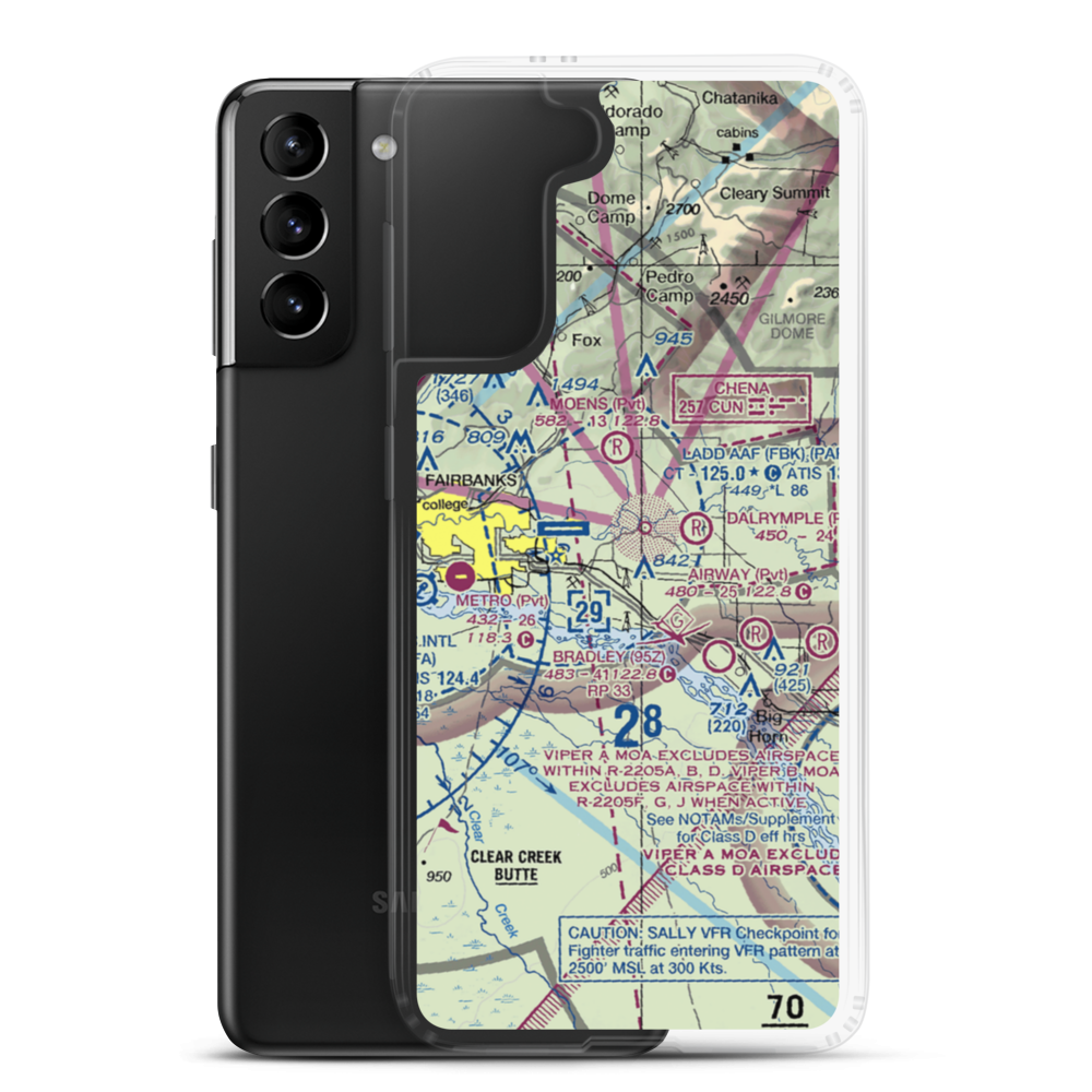 Lakloey Air Park (AK22) VFR Sectional Samsung Case Samsung Galaxy S21 Plus model shown