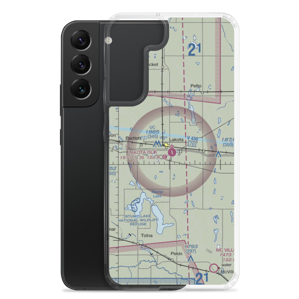 Lakota Municipal Airport (5L0) VFR Sectional Samsung Case Samsung Galaxy S22 Plus model shown