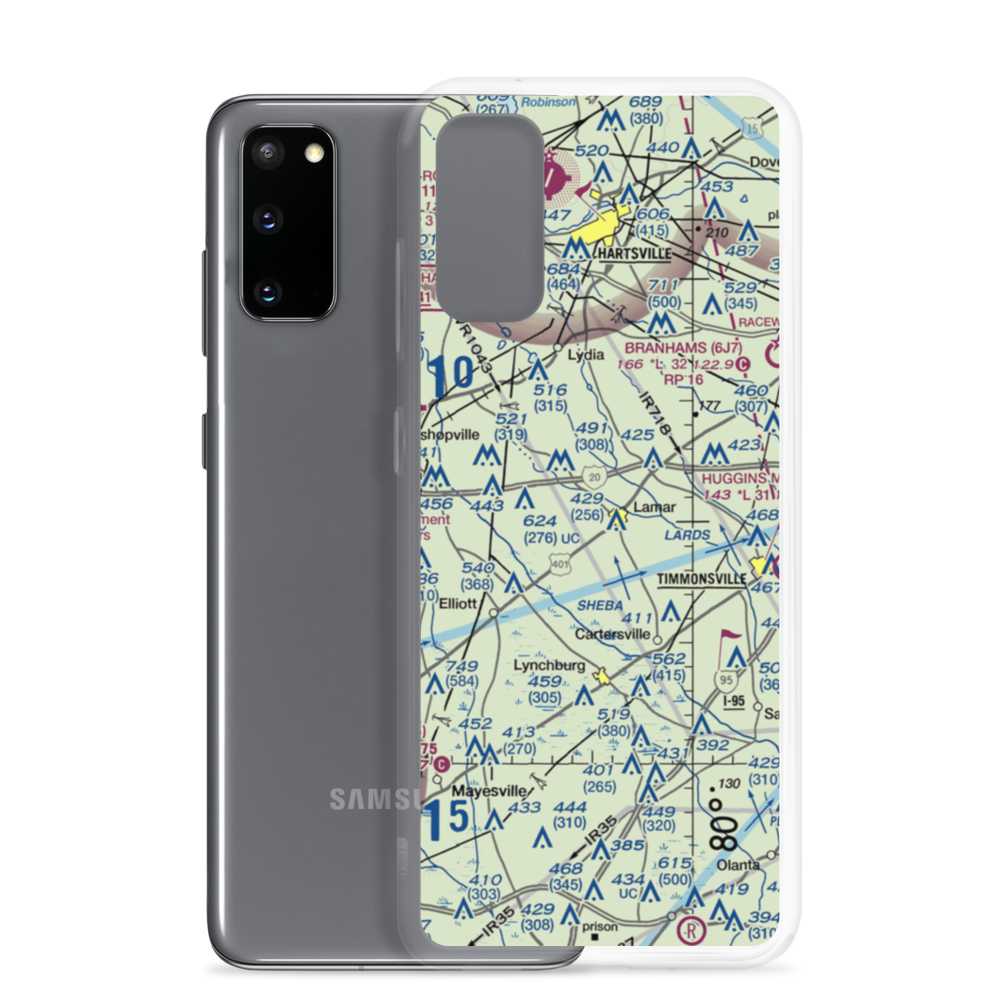 Lamar Airport (SC19) VFR Sectional Samsung Case Samsung Galaxy S20 model shown
