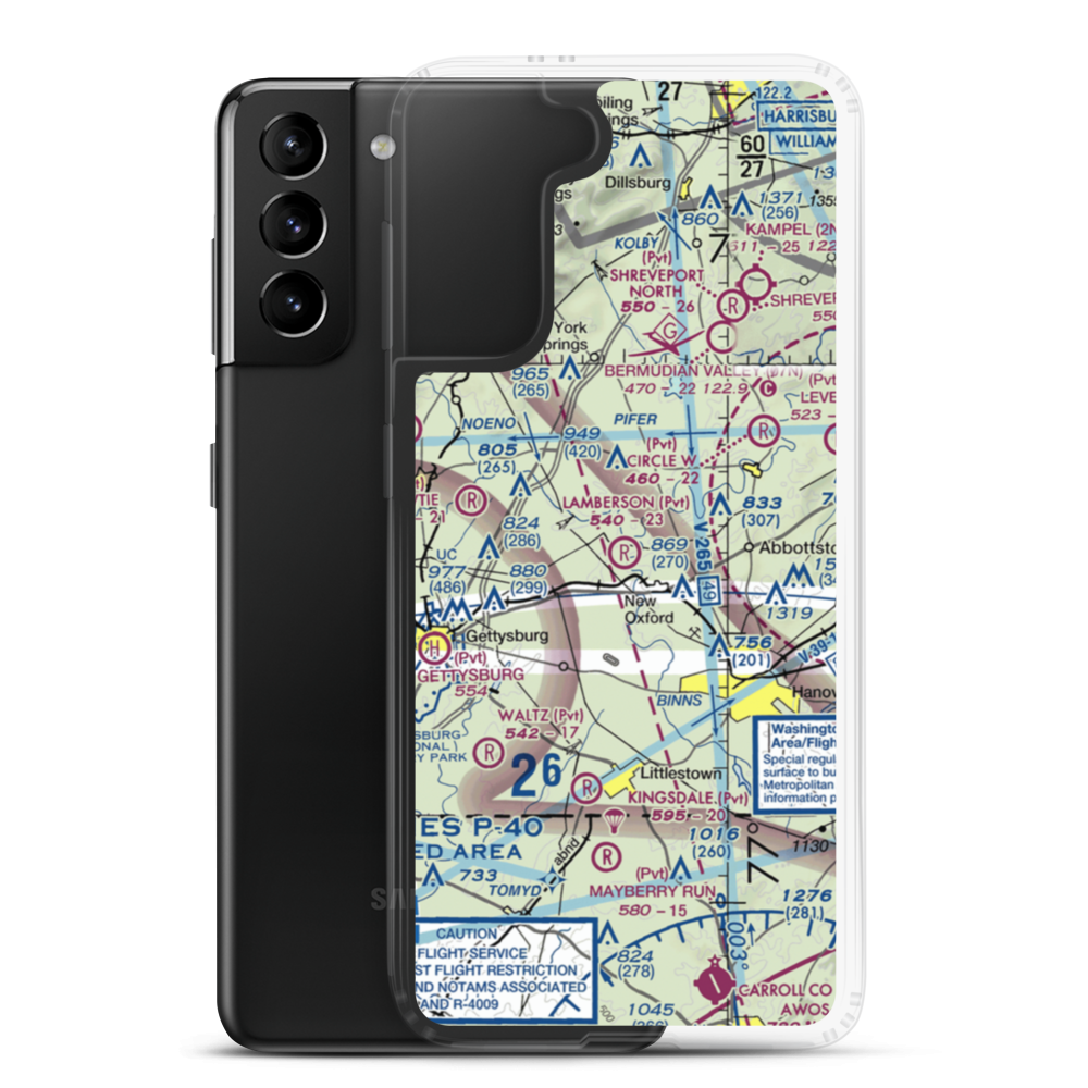 Lamberson Airport (51PA) VFR Sectional Samsung Case Samsung Galaxy S21 Plus model shown