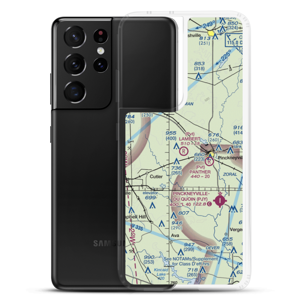 Lambert Airport (24LL) VFR Sectional Samsung Case Samsung Galaxy S21 Ultra model shown