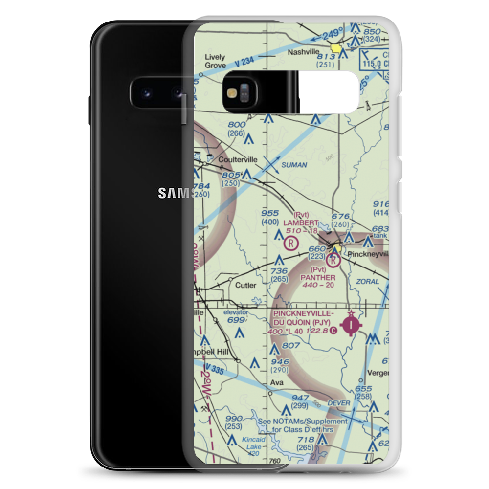 Lambert Airport (24LL) VFR Sectional Samsung Case Samsung Galaxy S10+ model shown