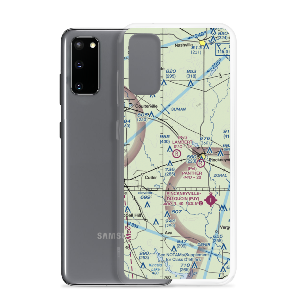 Lambert Airport (24LL) VFR Sectional Samsung Case Samsung Galaxy S20 model shown