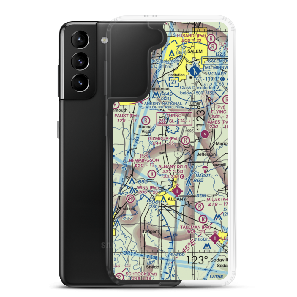Lambert Field (4OR3) VFR Sectional Samsung Case Samsung Galaxy S21 Plus model shown