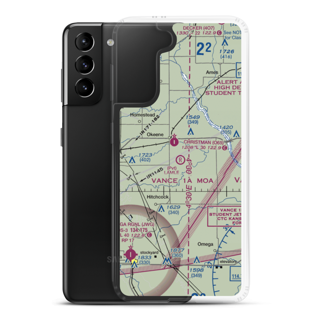 Lamle Airport (8OK0) VFR Sectional Samsung Case Samsung Galaxy S21 Plus model shown