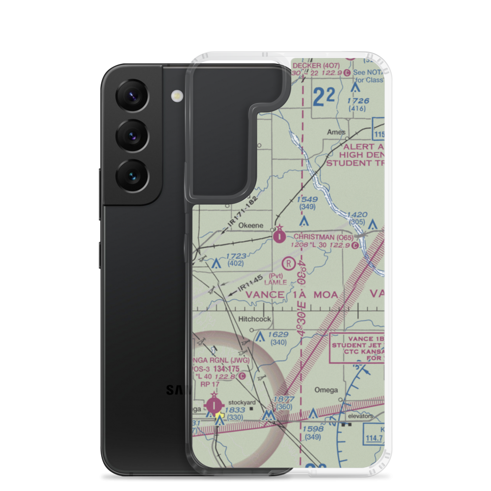 Lamle Airport (8OK0) VFR Sectional Samsung Case Samsung Galaxy S22 model shown
