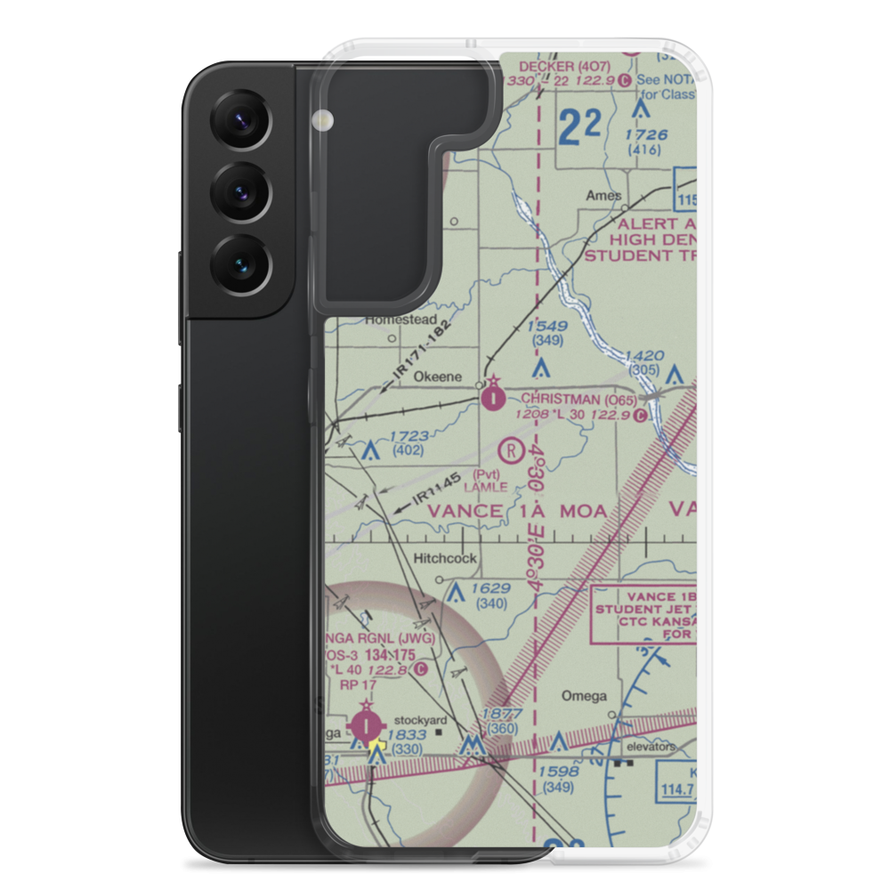 Lamle Airport (8OK0) VFR Sectional Samsung Case Samsung Galaxy S22 Plus model shown