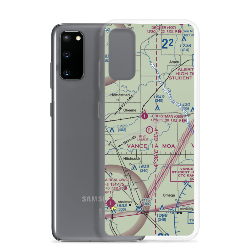 Lamle Airport (8OK0) VFR Sectional Samsung Case Samsung Galaxy S20 model shown