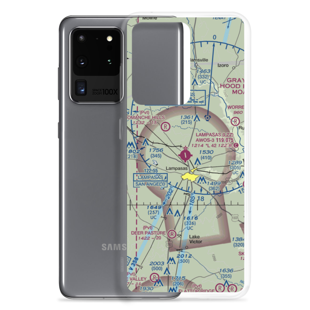 Lampasas Airport (LZZ) VFR Sectional Samsung Case Samsung Galaxy S20 Ultra model shown