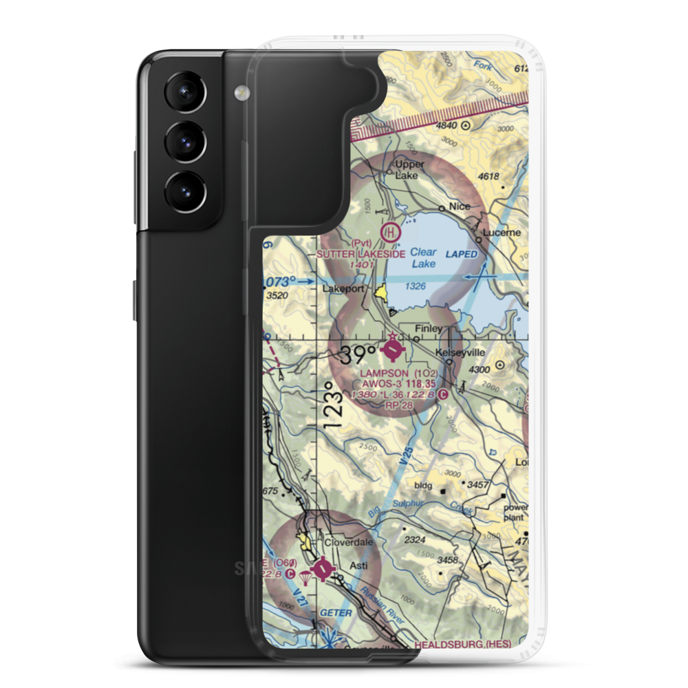 Lampson Field (1O2) VFR Sectional Samsung Case Samsung Galaxy S21 Plus model shown