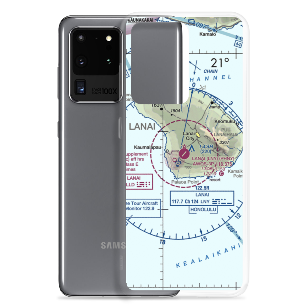 Lanai Airport (LNY) VFR Sectional Samsung Case Samsung Galaxy S20 Ultra model shown
