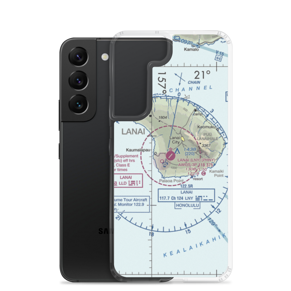 Lanai Airport (LNY) VFR Sectional Samsung Case Samsung Galaxy S22 model shown
