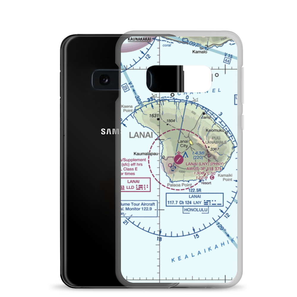 Lanai Airport (LNY) VFR Sectional Samsung Case Samsung Galaxy S10e model shown