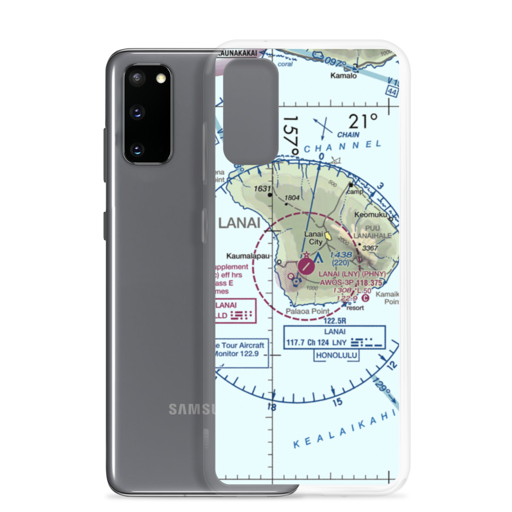 Lanai Airport (LNY) VFR Sectional Samsung Case Samsung Galaxy S20 model shown