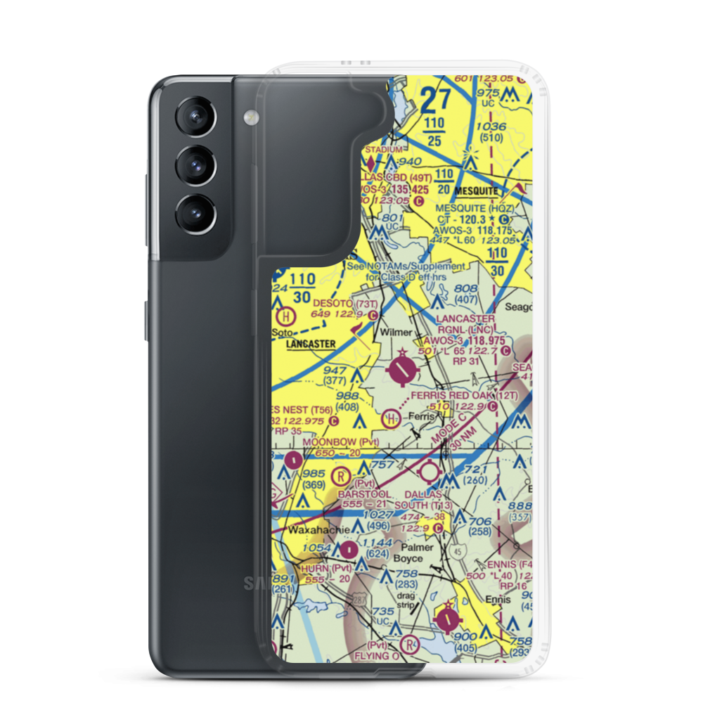 Lancaster Airport (LNC) VFR Sectional Samsung Case Samsung Galaxy S21 model shown
