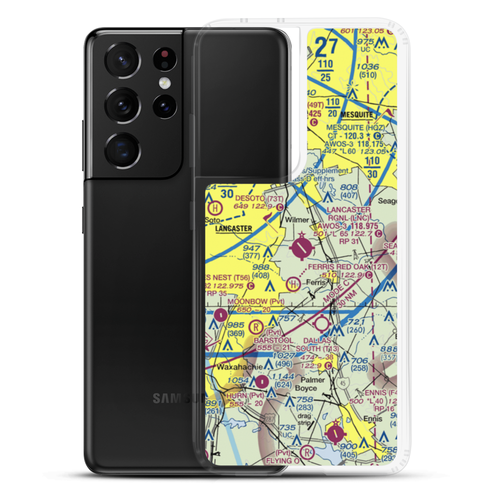 Lancaster Airport (LNC) VFR Sectional Samsung Case Samsung Galaxy S21 Ultra model shown