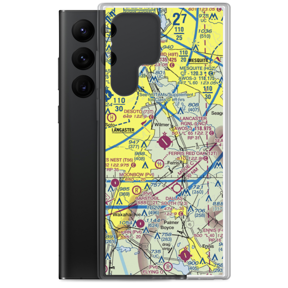 Lancaster Airport (LNC) VFR Sectional Samsung Case Samsung Galaxy S22 Ultra model shown