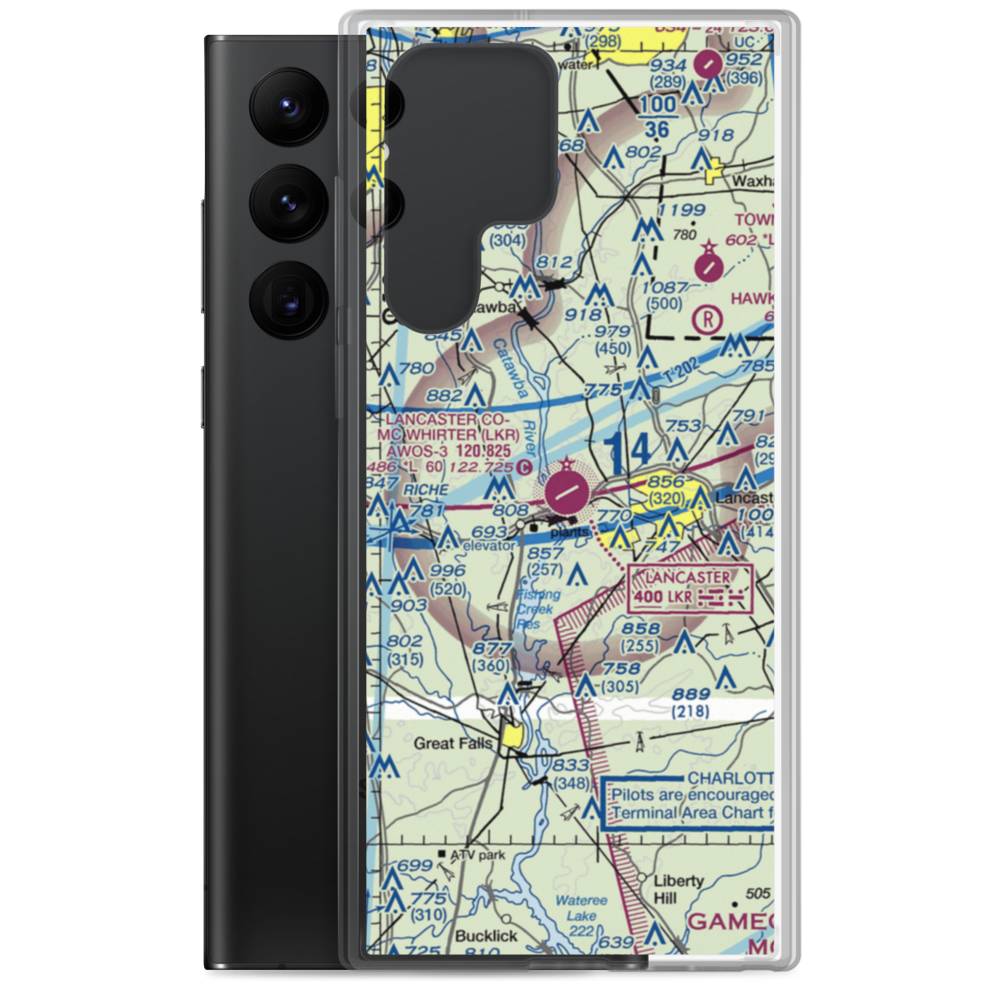 Lancaster County-Mc Whirter Field (LKR) VFR Sectional Samsung Case Samsung Galaxy S22 Ultra model shown